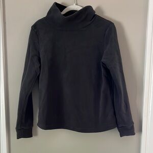Kim Rogers Dark Gray Fleece Funnel Neck Top Small
